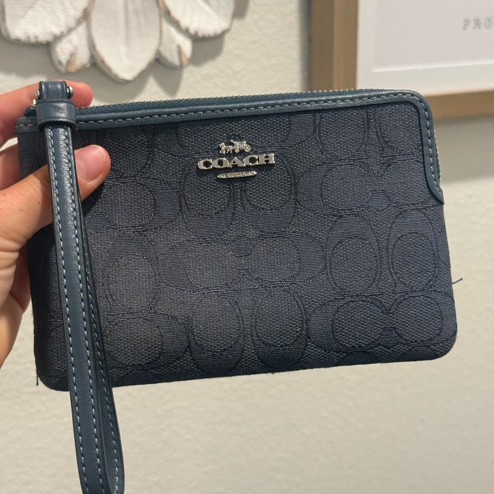 Coach Blue Wristlet